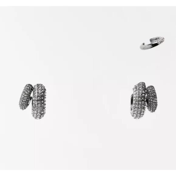 Zara Jewelry - Zara Silver Crystal Studded Earrings